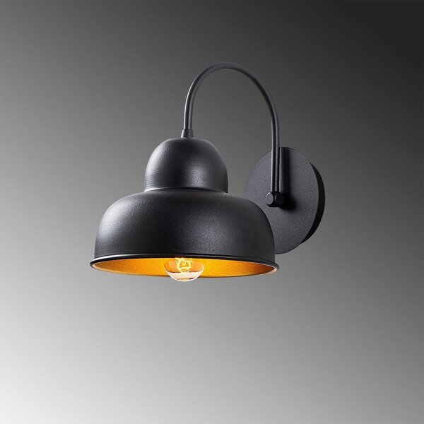 Fekete fali lámpa ø 20 cm Multan – Opviq lights