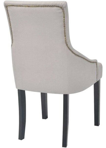 Elegáns Szövet Étkezőszék - Szürke Krém - 4 db