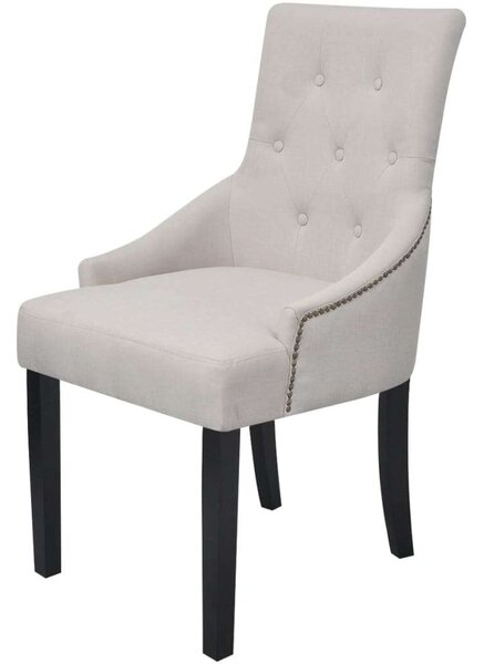 Elegáns Szövet Étkezőszék - Szürke Krém - 4 db