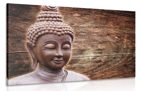 Kép Buddha szobor fa háttéren