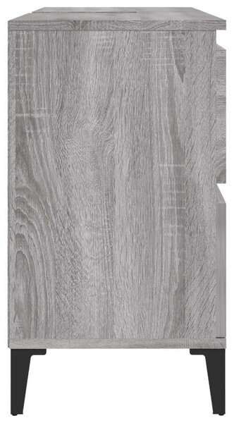 Szürke sonoma színű szerelt fa mosdószekrény 80 x 33 x 60 cm
