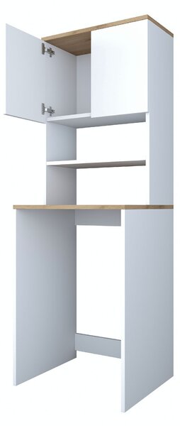 Mosógép fölötti szekrény MEZOMI, fehér/dió