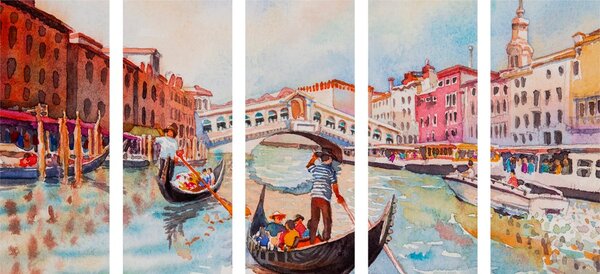 5-részes kép Velencei gondola