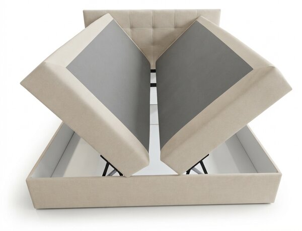 Kárpitozott boxspring ágy DIRELIS TRINITY 140x200 cm bézs Matrac: Bonell rugós matrac