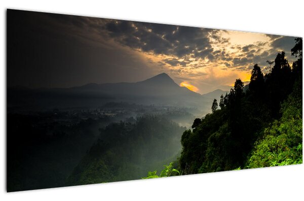 Kép - zöld hegyvidéki táj (120x50 cm)