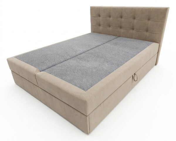 Kárpitozott boxspring ágy DIRELIS TRINITY 140x200 cm bézs Matrac: Bonell rugós matrac
