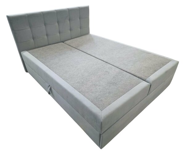 Kárpitozott boxspring ágy DIRELIS TRINITY 140x200 cm szürke Matrac: Bonell rugós matrac