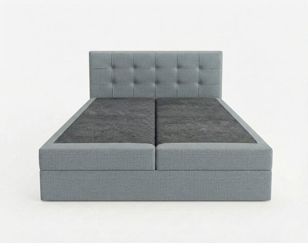 Kárpitozott boxspring ágy DIRELIS TRINITY 140x200 cm szürke Matrac: Bonell rugós matrac