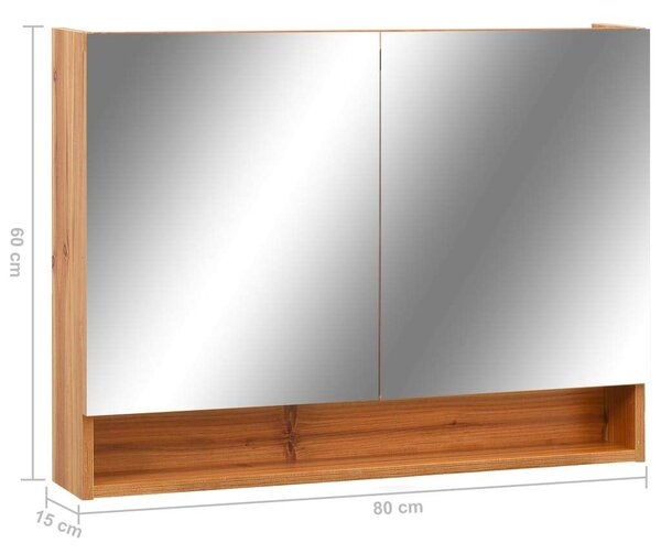 Home-Lux LED Tükör Szekrény - Tölgyfa - 80cm