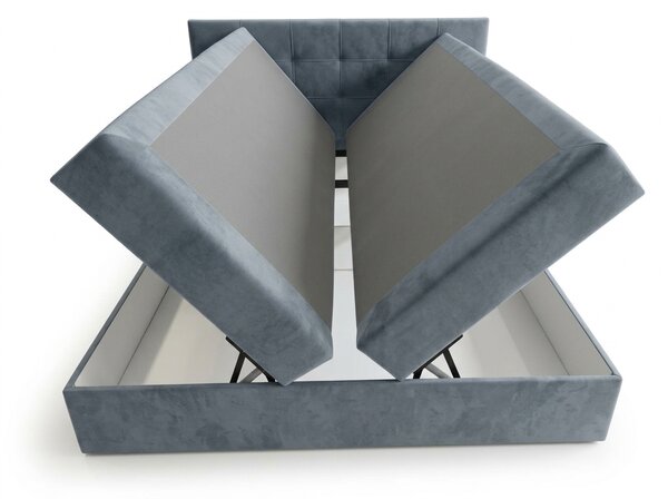 Kárpitozott boxspring ágy DIRELIS TRINITY 140x200 cm szürke Matrac: Bonell rugós matrac
