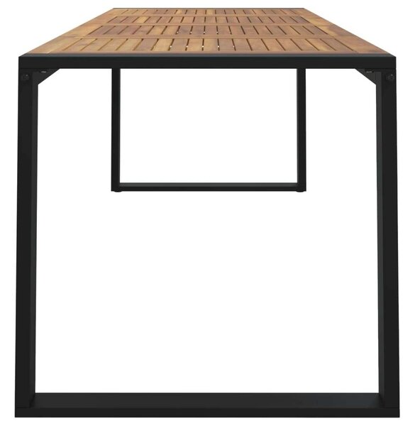 Tömör akácfa kerti asztal u-alakú lábakkal 200 x 90 x 75 cm