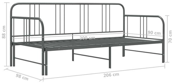Szrüke fém kihúzható kanapéágy-keret 90 x 200 cm