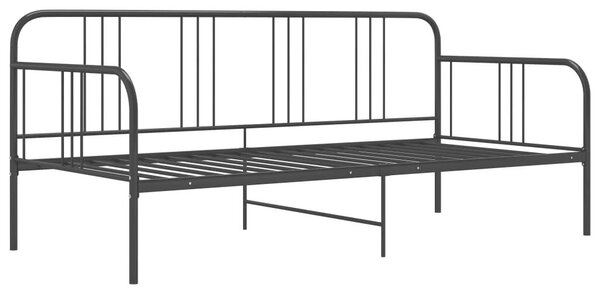 MetalLine - Fekete Fém Kanapéágy - 90x200 cm