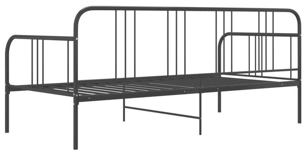 MetalLine - Fekete Fém Kanapéágy - 90x200 cm