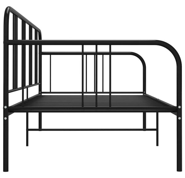 MetalLine - Fekete Fém Kanapéágy - 90x200 cm