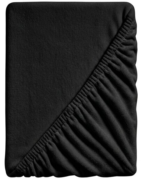 SOFT fekete mikroplüss lepedő 90x200 cm