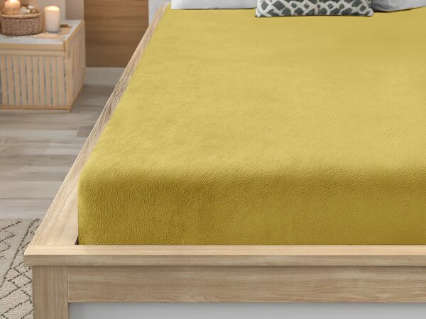 SOFT mikroplüss lepedő 90x200 cm mustár