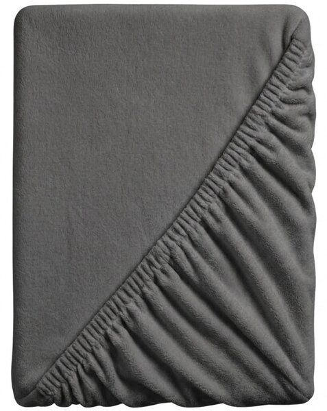 SOFT sötétszürke mikroplüss lepedő 90x200 cm