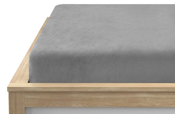 SOFT világosszürke mikroplüss lepedő 90x200 cm