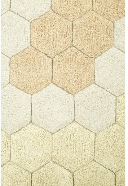 Okkersárga mosható kézi szövésű pamut kerek szőnyeg ø 140 cm Honeycomb Golden – Lorena Canals