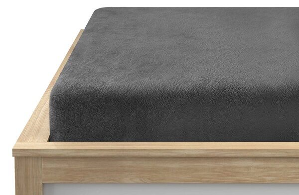 SOFT sötétszürke mikroplüss lepedő 90x200 cm