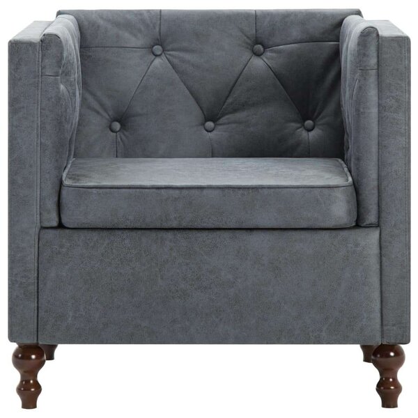 Chesterfield Szürke Szövetfotel - 70x72x68 cm