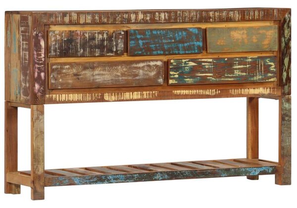 Tömör újrahasznosított fa tálalószekrény 120 x 30 x 75 cm