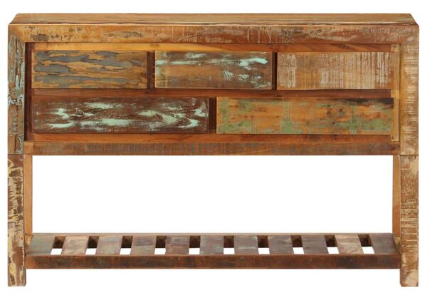 Tömör újrahasznosított fa tálalószekrény 120 x 30 x 75 cm