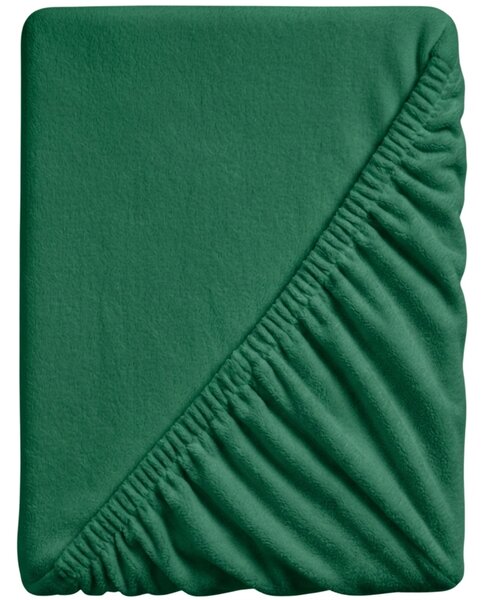 SOFT mikroplüss lepedő 90x200 cm sötétzöld