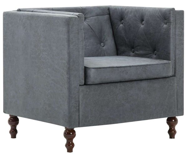 Chesterfield Szürke Szövetfotel - 70x72x68 cm