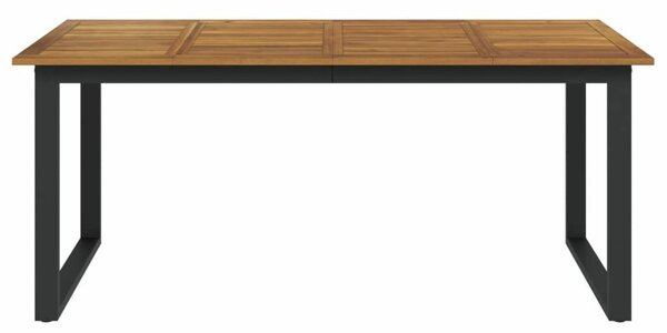 Tömör akácfa kerti asztal u-alakú lábakkal 180 x 90 x 75 cm