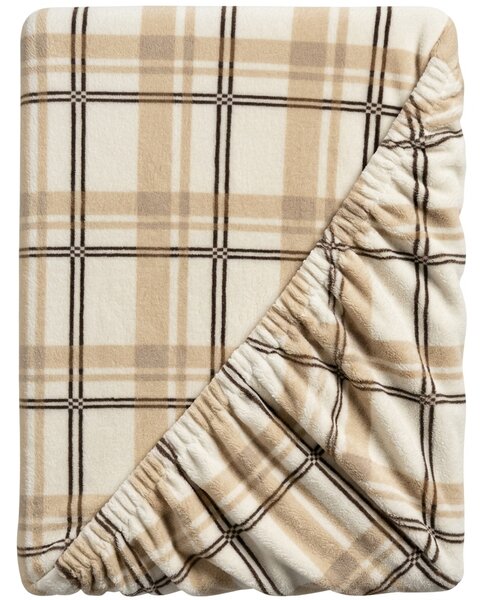 Mikroplüss lepedő PLAID 90x200 cm krém színű
