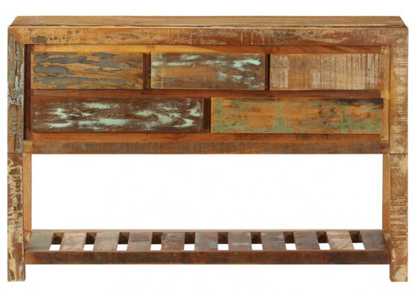 Tömör újrahasznosított fa tálalószekrény 120 x 30 x 75 cm