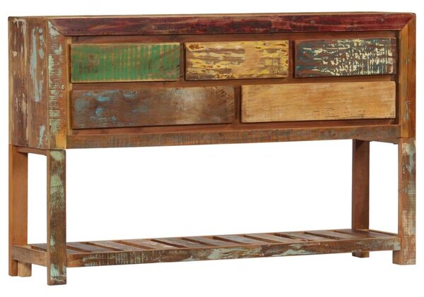 Tömör újrahasznosított fa tálalószekrény 120 x 30 x 75 cm