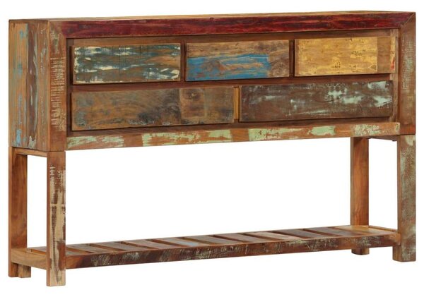 Tömör újrahasznosított fa tálalószekrény 120 x 30 x 75 cm