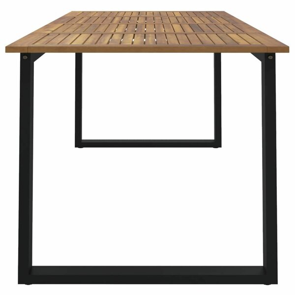Tömör akácfa kerti asztal u-alakú lábakkal 180 x 90 x 75 cm