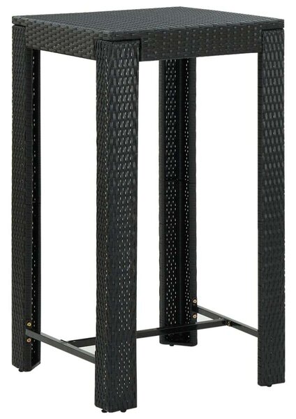 Kültéri Polyrattan Bárszett - 5 részes - Fekete