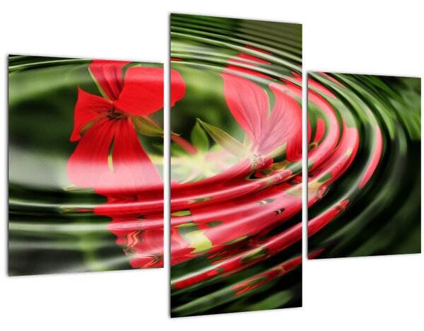 Absztrakt kép - virágok hullámokban (90x60 cm)