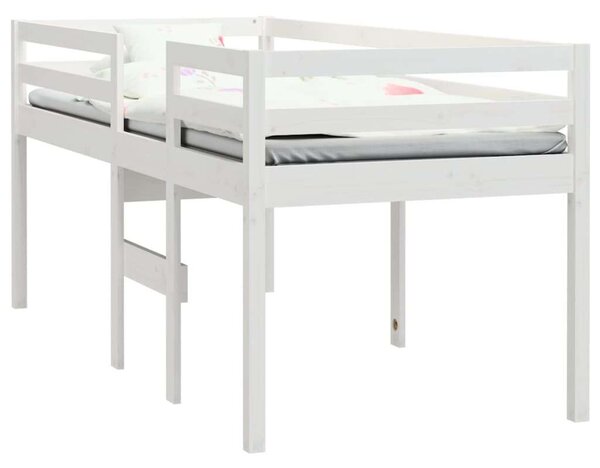 Fehér tömör fenyőfa magasított ágy 80x200 cm