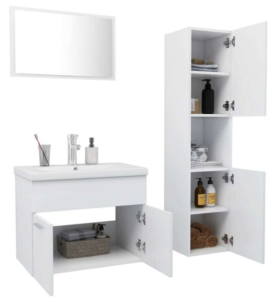 Modern Fehér Fürdőszoba Bútorszett - 60 cm