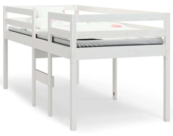 Fehér tömör fenyőfa magasított ágy 80x200 cm