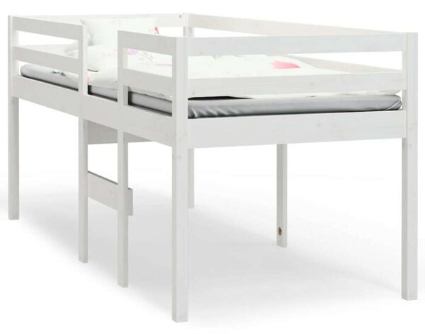 Fehér tömör fenyőfa magasított ágy 80x200 cm