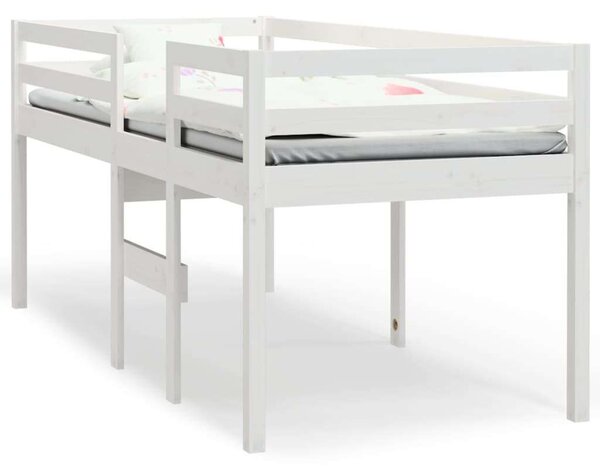 Fehér tömör fenyőfa magasított ágy 80x200 cm