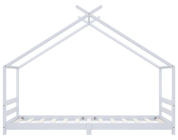 Fehér tömör fenyőfa gyerekágy-keret 90 x 200 cm