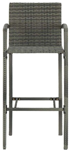 Polyrattan Bárszék - Szürke - 4 db