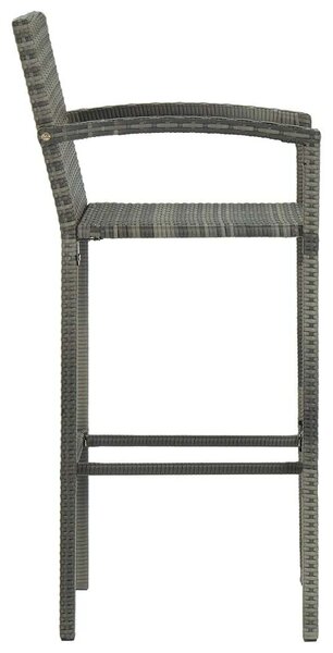 Polyrattan Bárszék - Szürke - 4 db