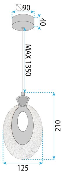 Kristály Csillár LHJ109-1CP LIGHT ROSE GOLD