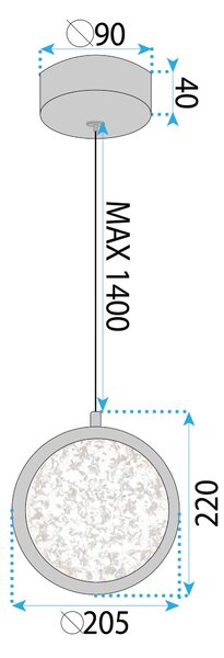 Kristály Csillár LED LHJ100-1CP Złota