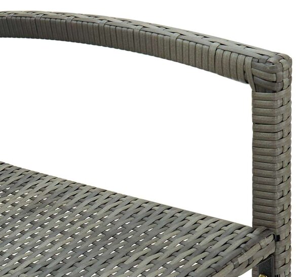 Polyrattan Bárszék - Szürke - 4 db