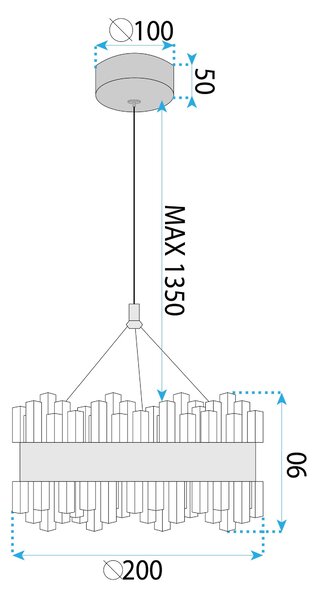 Kristály Csillár LED LHJ099-CP GOLD